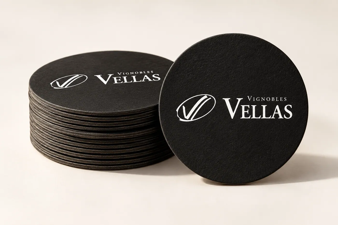 Plan de visibilité conçu pour Vignobles Vellas : sous-verres